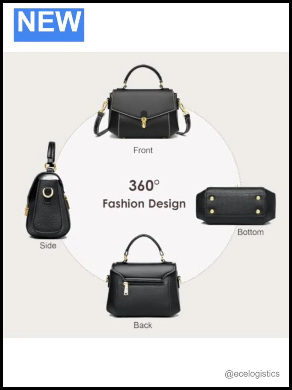 Genuine Leather Crossbody Bag 3 Ways Women's Shoulder Purse Handbag